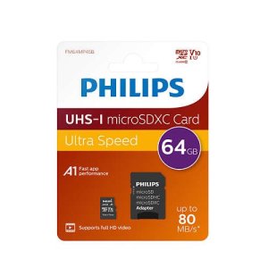 Memoria Sd Micro-sdxc 64gb Philips Clase 10 + Adaptador 95mb  Fm64mp45b 2