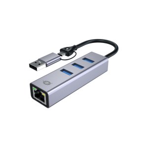 Adaptador Usb-c usb-a Ethernet Rj45 Conceptornic Abby25f Con Hub Usb 3,2 X3 Puertos