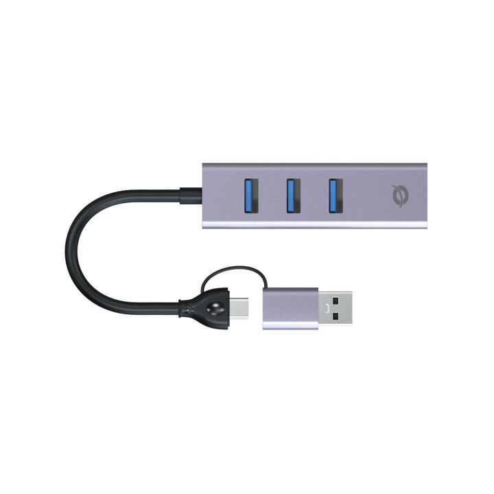 Adaptador Usb-c usb-a Ethernet Rj45 Conceptornic Abby25f Con Hub Usb 3,2 X3 Puertos