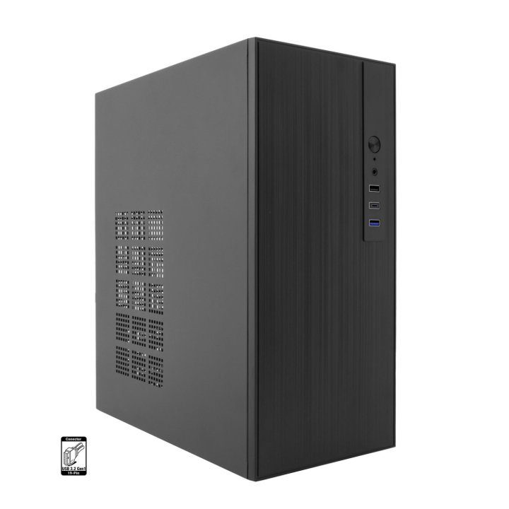 Caja Micro Atx Coolbox M460 Gpu Max 250mm 1x3.5 2.5 1x2.5 2.5 Usb-c 3.2 F.a Basic 500w Color Negro