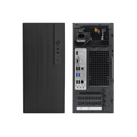 Caja Micro Atx Coolbox M460 Gpu Max 250mm 1x3.5 2.5 1x2.5 2.5 Usb-c 3.2 F.a Basic 500w Color Negro