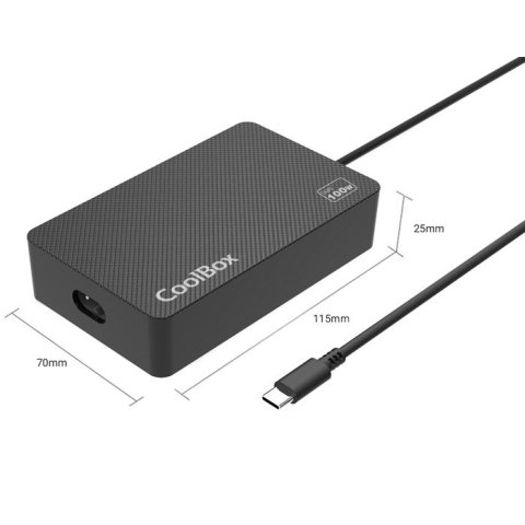 Cargador Usb Gan Coolbox Nb100-uc 100w 1xusb-c Pd 3.0 Proteccion Circuito Color Negro