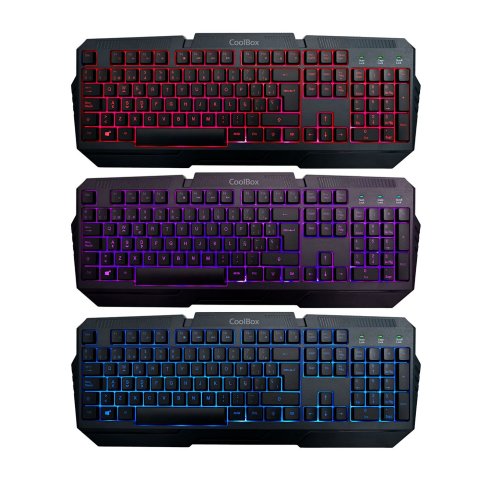 Teclado Mouse Headset Y Alfombrilla Coolbox Xwing 2 Negro Teclado Membrana Mouse 7200dpi Rgb