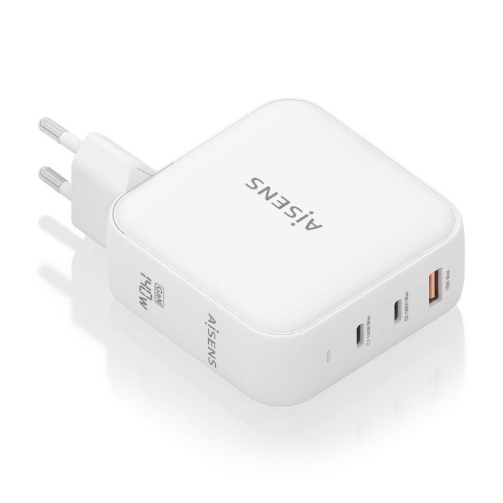 Cargador Usb Gan Aisens Asch-140w3p030-w 140w 2xusb-c Pd3.1 1xusb-a Color Blanco