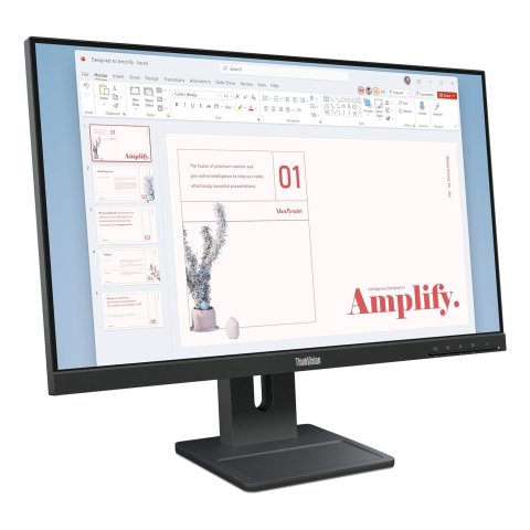 Monitor 24" Dp Hdmi Vga Lenovo E24-40 Fhd 100hz Regulable En Altura Pivotante Con Altavoces