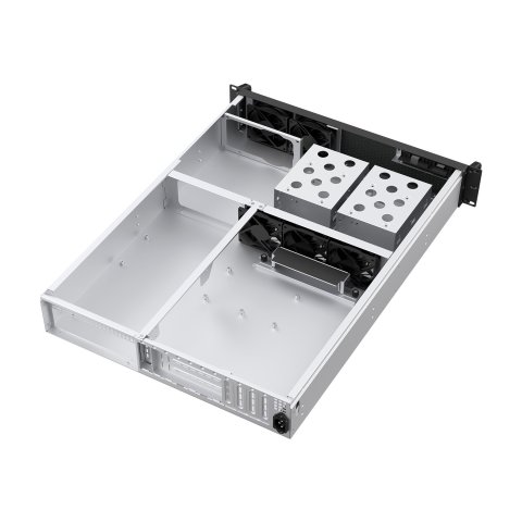 Caja Rack 19" Unykach 2u Sin Fuente Negro Plata 8 Bahias Int 1xusb2.0 1xusb3.0 1xusb-c