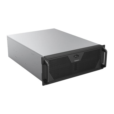Caja Rack 19" Unykach 4u Sin Fuente Negro Plata 6 Bahias Int 1xusb2.0 1xusb3.0 1xusb-c