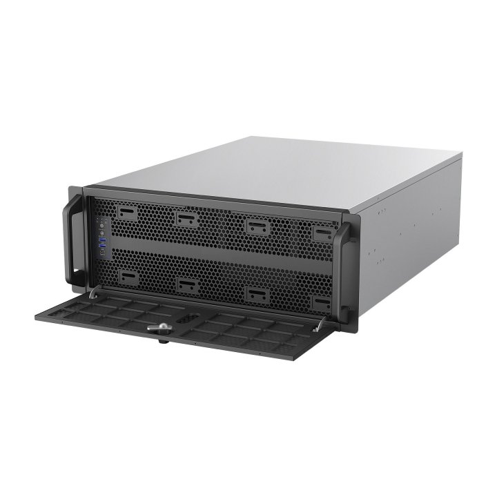 Caja Rack 19" Unykach 4u Sin Fuente Negro Plata 6 Bahias Int 1xusb2.0 1xusb3.0 1xusb-c