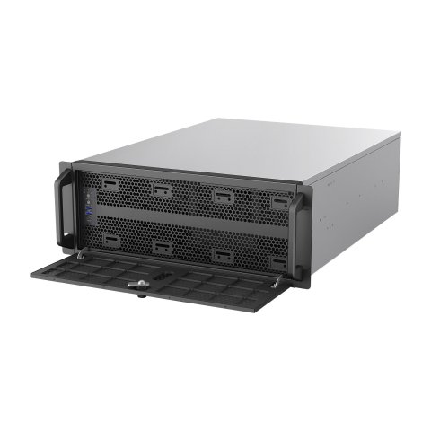 Caja Rack 19" Unykach 4u Sin Fuente Negro Plata 6 Bahias Int 1xusb2.0 1xusb3.0 1xusb-c