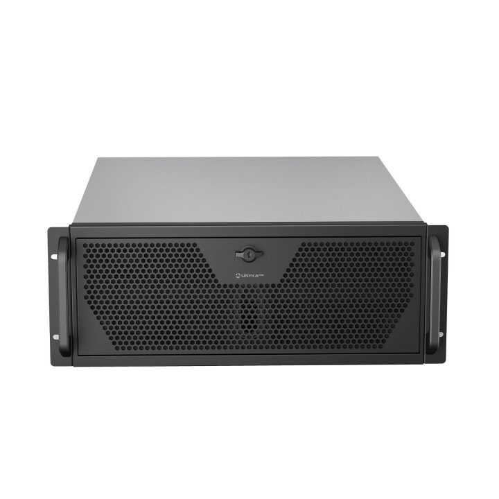 Caja Rack 19" Unykach 4u Sin Fuente Negro Plata 6 Bahias Int 1xusb2.0 1xusb3.0 1xusb-c