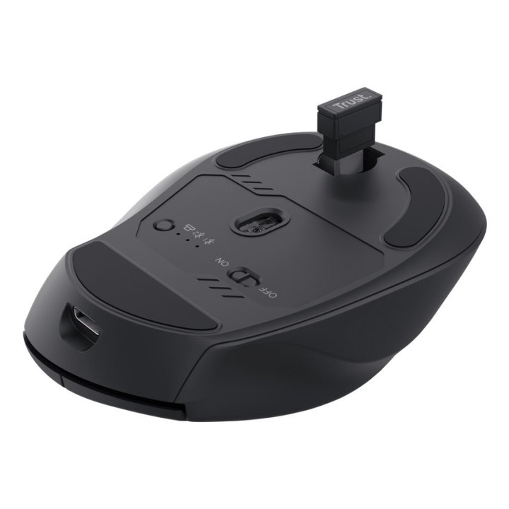 Mouse Trust Wireless Niven Bt 2.4ghz 7 Botones Silencioso 800-3200dpi Recargable Negro