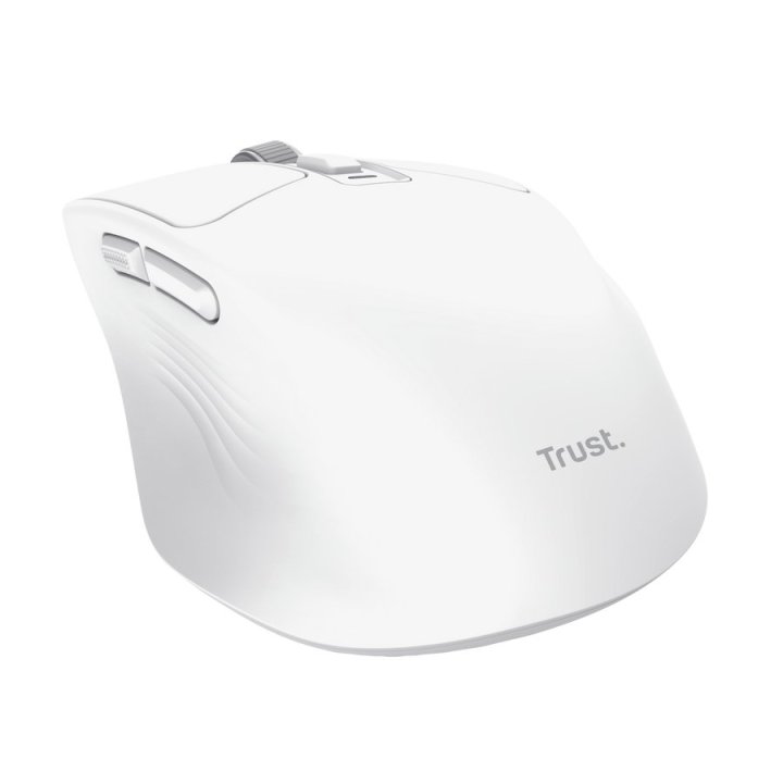 Mouse Trust Wireless Niven Bt 2.4ghz 7 Botones 800-3200dpi Recargable Color Blanco.
