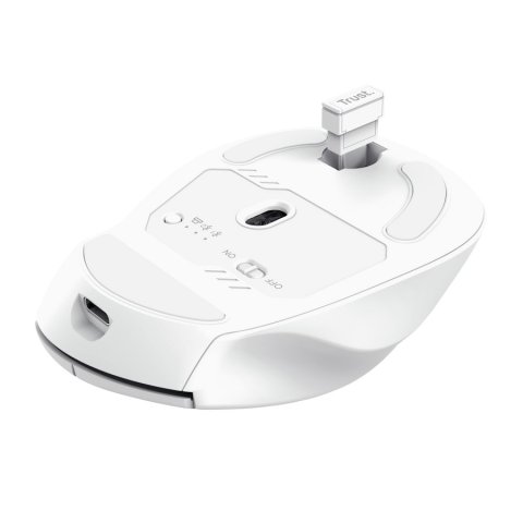 Mouse Trust Wireless Niven Bt 2.4ghz 7 Botones 800-3200dpi Recargable Color Blanco.