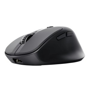 Mouse Trust Wireless Zevo Bt 2.4ghz 6 Botones 1200-3200dpi Recargable Color Negro.