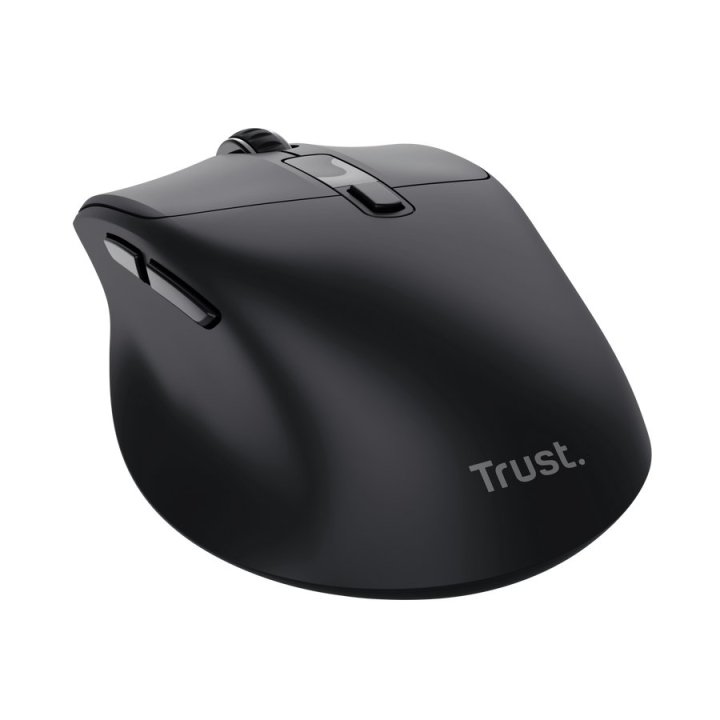 Mouse Trust Wireless Zevo Bt 2.4ghz 6 Botones 1200-3200dpi Recargable Color Negro.