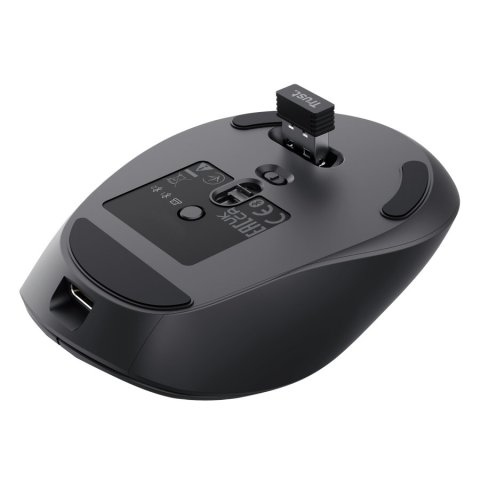 Mouse Trust Wireless Zevo Bt 2.4ghz 6 Botones 1200-3200dpi Recargable Color Negro.