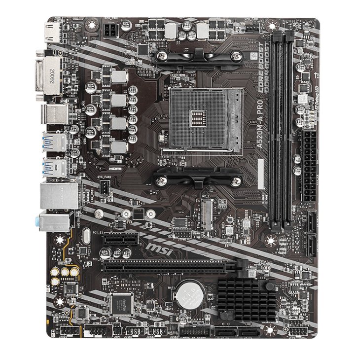 Pb Msi A520m-a Pro M-atx Am4 2xddr4 3200mhz Hdmi Dvi-d  Lan 1xm.2