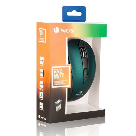 (km0) Mouse Ngs Wireless Evo Mute 800 1600dpi 2.4ghz Nano Receptor Usb Color Azul            