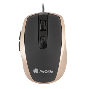 Mouse Ngs Tick 800 1600dpi Usb 6 Botones Color Oro