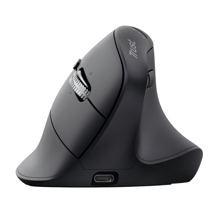 Mouse Trust Vyran Wireless Ergo 2400dpi 7 Botones Hyperscroll Multidevice Recargable Usb-c Negro
