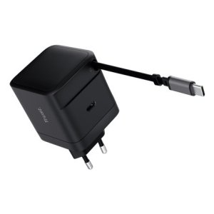 Cargador Usb-c Trust Maxo 65w Pd Cable Soldado Retractable 2xusb-c Negro 2