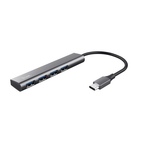 Hub Usb Trust Halyx Usb-c A 4xusb-a 3.2 Gen1 Gris
