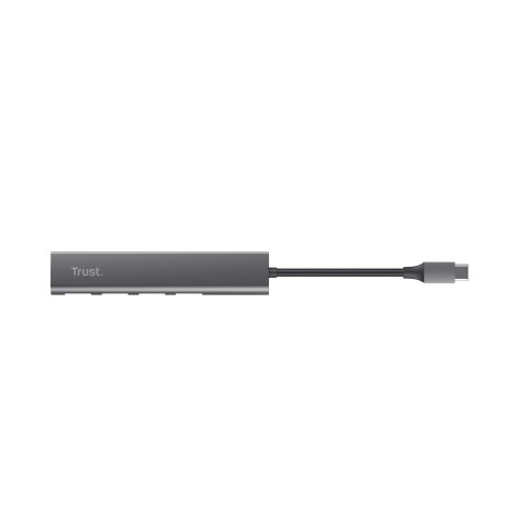 Hub Usb Trust Halyx Usb-c A 4xusb-a 3.2 Gen1 Gris