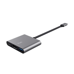 Docking Usb-c Trust Dalyx 3 En 1 1xhdmi 4k 1xusb-a 3.2 1xusb-c Pd 100w Gris 2