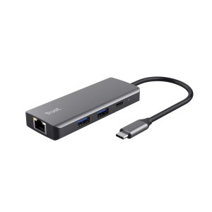 Hub Usb-c Trust Dalyx 6 En 1 Aluminio 1xhdmi 4k 2xusb-a 3.2 1xusb-c Pd 100w Lector Sd Microsd