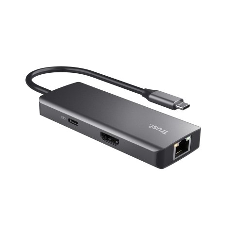 Hub Usb-c Trust Dalyx 6 En 1 Aluminio 1xhdmi 4k 2xusb-a 3.2 1xusb-c Pd 100w Lector Sd Microsd