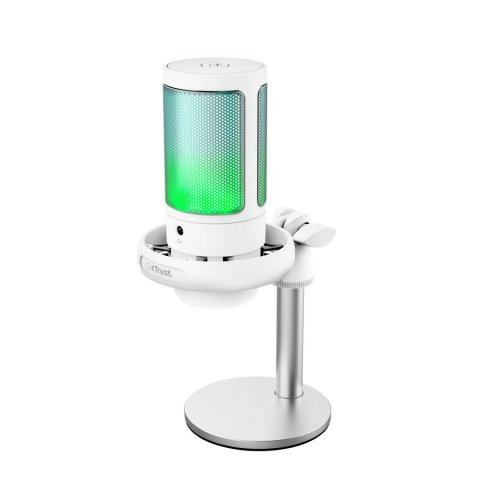 Microfono Trust Gxt 238w Auron Gaming Usb Iluminacion Led Patron Cardioide Tripode Blanco
