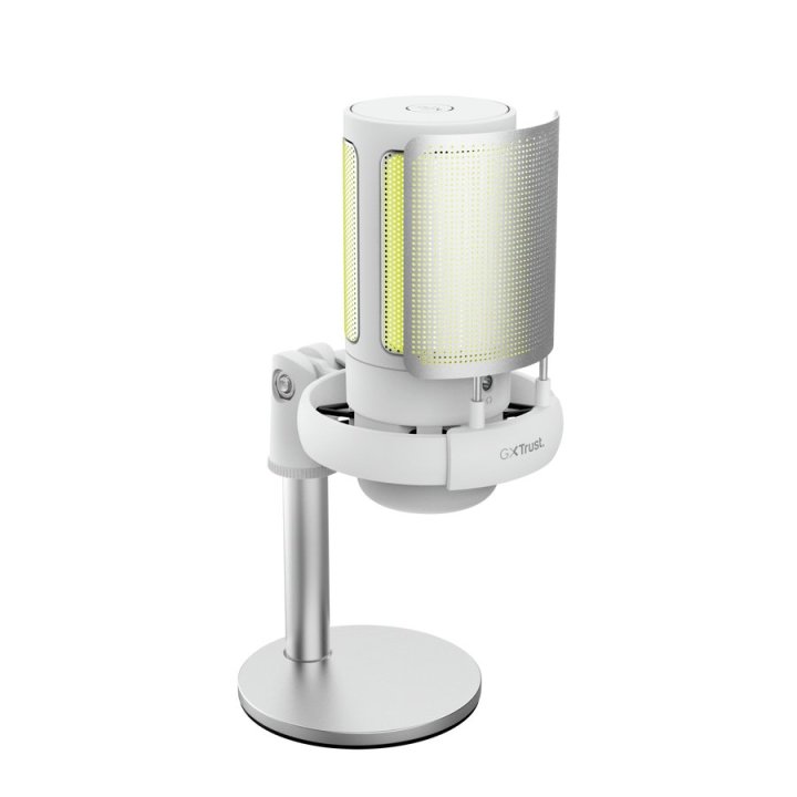 Microfono Trust Gxt 238w Auron Gaming Usb Iluminacion Led Patron Cardioide Tripode Blanco

