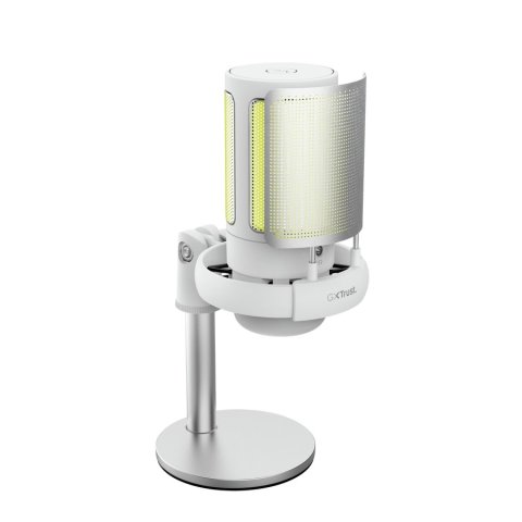 Microfono Trust Gxt 238w Auron Gaming Usb Iluminacion Led Patron Cardioide Tripode Blanco
