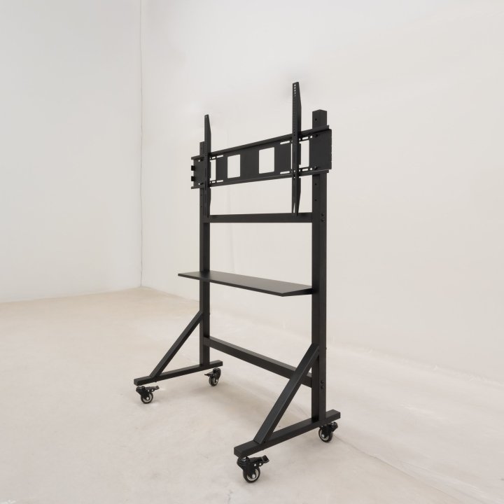 Soporte De Suelo Con Ruedas Tooq Fs20105m-b 60-105" Max 150kg Vesa 1000x600 Bandejas Negro