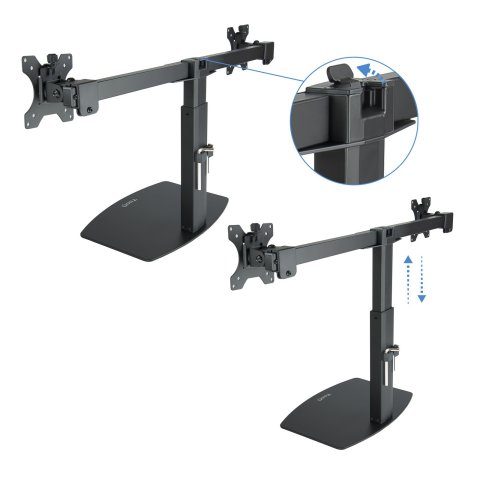 Soporte De Mesa Tooq Db1727tn-b 2 Pantalla 17"-27" Vesa 75x75 100x100 Negro