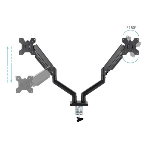 Soporte De Mesa Tooq Db1434tnr-b 2 Pantallas 13"-34" Max 10kg Vesa Max. 100x100 Negro