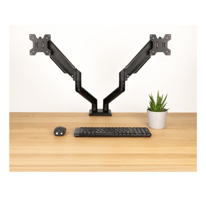 Soporte De Mesa Tooq Db1434tnr-b 2 Pantallas 13"-34" Max 10kg Vesa Max. 100x100 Negro