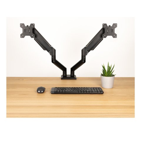 Soporte De Mesa Tooq Db1434tnr-b 2 Pantallas 13"-34" Max 10kg Vesa Max. 100x100 Negro