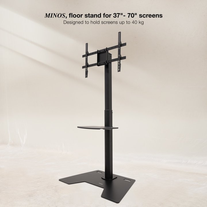 Soporte De Suelo Tooq Fs2284m-b 37"-86" Max 50kg Vesa 600x400 Color Negro