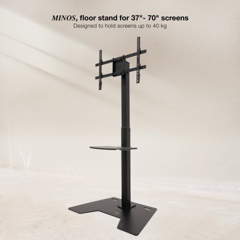 Soporte De Suelo Tooq Fs2284m-b 37"-86" Max 50kg Vesa 600x400 Color Negro