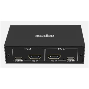 Conmutador Automatico Sobremesa Approx Appkvhdmi2pv2 Hdmi 4k@30hz 2 Cpus Usb-c Color Negro 2