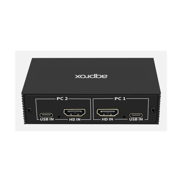 Conmutador Automatico Sobremesa Approx Appkvhdmi2pv2 Hdmi 4k@30hz 2 Cpus Usb-c Color Negro