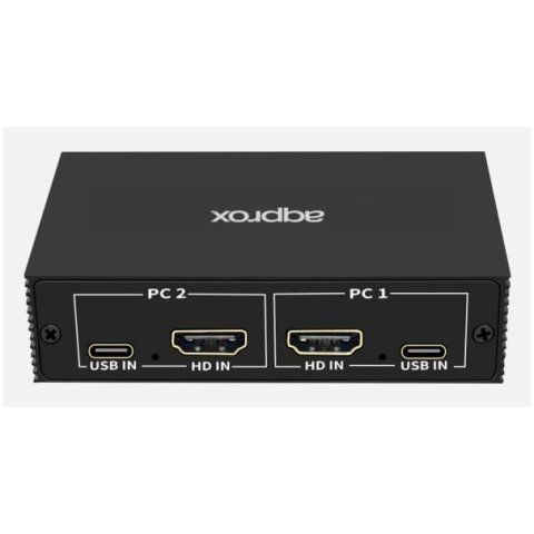 Conmutador Automatico Sobremesa Approx Appkvhdmi2pv2 Hdmi 4k@30hz 2 Cpus Usb-c Color Negro