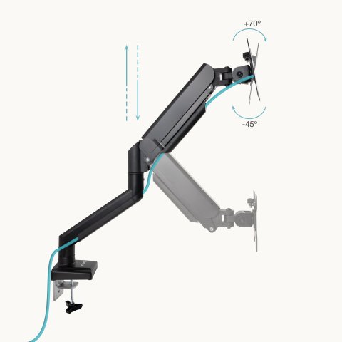 Soporte De Mesa Gas Tooq Lp1334tnr-b 1 Pantalla 13"-34" Max 10kg Vesa 75x75 100x100 Negro