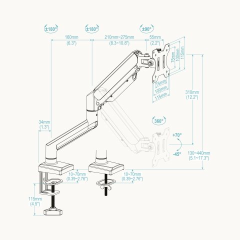 Soporte De Mesa Gas Tooq Lp1334tnr-b 1 Pantalla...