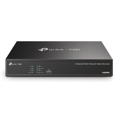 Grabador De Video Tp-link Vigi Nvr1004h-4p 2tb 4 Canales 16mp 4xrj45 Poe+ 53w Hdmi 4k H.265+ 2xusb