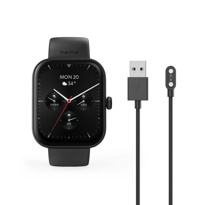 Smartwatch Hama 5000 Amoled 1.65" Ip68 Manos Libres Diferentes Sensores Negro