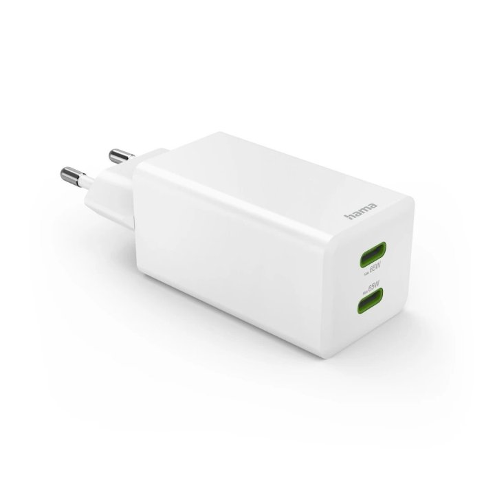 Cargador Usb Gan Hama 00201994 65w 2xusb-c Pd Color Blanco