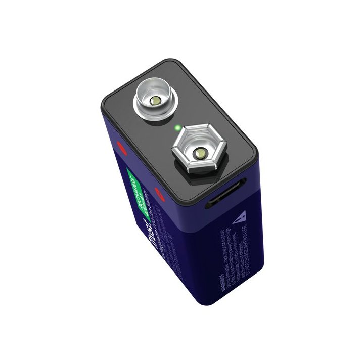 Pilas 9v Recargable Trust 25745 9v Blister 1 Unidad Usb-c (ecotasas Incluidas)