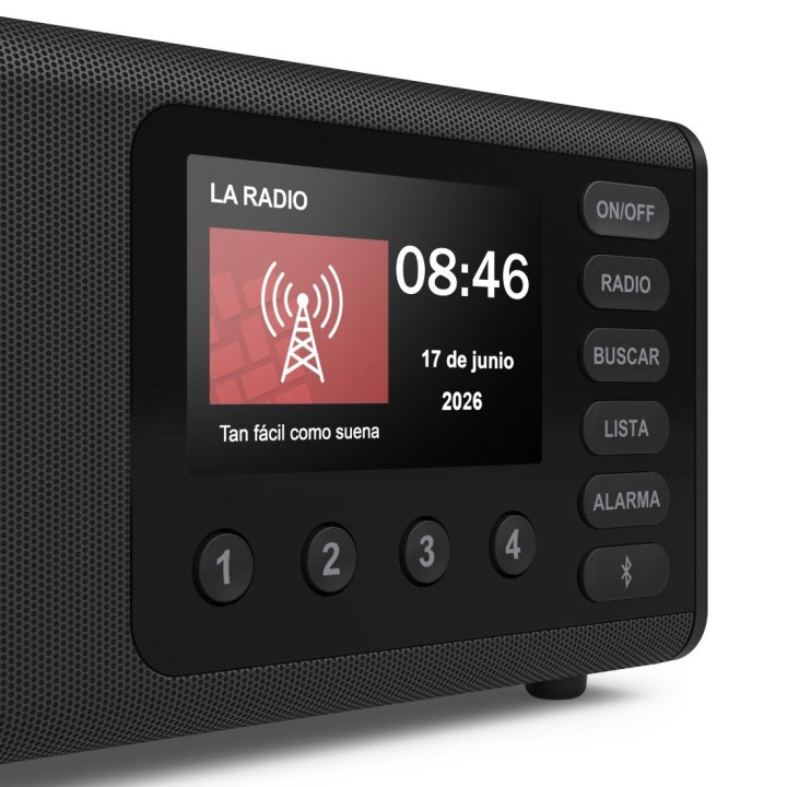 Radio Digital Con Altavoz Hama Dr1001 Fm dab+ Bt Pantalla 4.3" 5w Reloj Despertador Negro